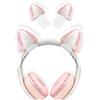 otuiaim Kitty Ears Decorativo per Cuffie, Universale Cospaly Decorazione delle Orecchie di Gatto Carino, compatibile con Headset Hypre, Logi G ecc., installazione con Cinghie Regolabili, Rosa