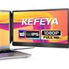 KEFEYA Monitor Portatile per Laptop Full HD 1080p IPS Monitor Portatile Schermo, HDMI/USB-A/Type-C Plug and Play Estensione Schermo per Laptop Compatible Windows, Chrome, Mac Per 13-16.5