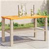 vidaXL Tavolo da Giardino Grigio 140x80x75cm Polyrattan e Legno Acacia vidaXL