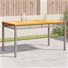 vidaXL Tavolo da Giardino Grigio 140x80x75cm Polyrattan e Legno Acacia vidaXL