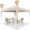 Devoko Gazebo 3X3M Pieghevole Impermeabile Gazebo Esterno Resistente Protezione UV 50+ Regolabile in Altezza Telaio in Metallo con Borsa da Trasporto(Beige)