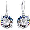 ABIGY Fenice orecchini pendenti in argento Sterling 925, con chiusura a monachella con cristalli Fenice da donna con scritta di Fenice regalo per compleanno Natale