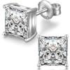 jiamiaoi Orecchini Uomo Orecchini Diamante Uomo Orecchino Bottone Zirconi 5mm Oro Bianco