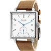 FEICE Orologio Automatico Moda Orologio Quadrato da Polso Meccanico Ø34mm | Orologio Unisex, Quadrante Bianco, Numeri Arabi, Quadrante Secondario dei Secondi, Datario, Vetro Zaffiro
