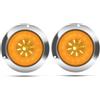 Biqing 2PCS Rotondo Fanali Posteriori Rimorchio Ambra,4 inch 12V/24V Fanale Posteriore Freno Segnale di Girata Riflettore Luce Fanali Posteriori LED con Lunetta Cromata per Camion Caravan Van Trattore