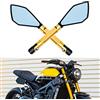 DREAMIZER 8mm 10mm Moto Specchietti, Specchietti Retrovisori Laterali Motociclo per XJ6 R1 R6 FZ6 F800 F650 MT03 MT07 MT09 Z750 Z1000 ER-6N TNT TRE Monster(Oro)