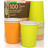 Baciato Caffè 100 Bicchieri in Carta 200ml Mix Action da Asporto Monouso Ecologici Biodegradabili Made in Italy per Bevande Calde Acqua - MIX Colori Giallo Arancione - Prodotto e Confezionato in Italia