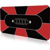YUZPKRSI Tappetino da Poker 180 × 90cm, Texas Hold'Em Panno da Poker Portatile, Professionale Tappeto da Poker per 10 Giocatori, Layout Superiore del Poker con Borse da Trasporto