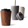 MAMEIDO Tazza da caffè termica 350 ml, Mug termico, Tazze termiche acciaio inox senza BPA, anti-perdita (Oak Wood)
