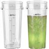 AUMUA 2 Pezzi 470 ml Tazza di Ricambio Frullatore per Ninja Frullatore Piccolo QB3001EUS, 700W, Accessori Parti di Ricambio Adatto Anche per Ninja QB3001UKS/ QB3000/ BL770/ BL780/ BL660