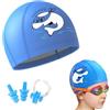 Nazaz Cuffia da Nuoto Bambini con Clip per naso e Tappi per le orecchie, Design delfino blu, Ideale per Ragazzi e Ragazze dai 2 agli 8 Anni, Perfetta per Piscina, Spiaggia e Acque Libere