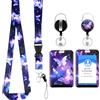 TIESOME Porta Badge Con Cordino Retrattile, Porta Carte Di Credito in Plastica a Forma Di Farfalla, Cordino Alla Moda per Collo, Tracolla Rimovibile per Infermiere, Dottori, Insegnanti