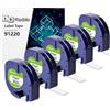 Msudoku 5x Msudoku 91220 91200 S0721520 Compatibile con Dymo LetraTag Nastro per Etichette 12 mm x 4 m Stampanti di Etichette Compatibile per Dymo LetraTag XR LT-100H LT-100T 200B 2000