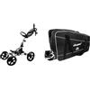 Golfoy Carrello da golf unisex Clicgear 8.0+, argento, taglia unica UK + borsa portaoggetti Clicgear 8, nero