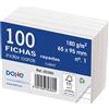 Dohe - Schede a righe di cartone (100 pz.) - Biglietti per scrivere appunti, dimensioni 9,5 x 6,5 cm, 180 g/m², n. 1, materiale per ufficio - colore bianco