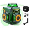 CIGMAN Livella Laser Autolivellante, CIGMAN 3 x 360° Verde, Gamma di Lavoro: 30M, Laser Autolivellante con Batteria al Litio Ricaricabile e telecomando, Luminosità Regolabile CM701SE