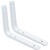 DOJA Barcelona | Staffa Angolare Bianca | 300 x 250 mm | 2 Pz | Staffe Angolari Metallo per Legno | Staffe a L | Reggimensola a L Parete per Fissaggio Mobili, Supporto Ripiano Armadio, Reggimensole