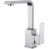 iVIGA rubinetto cucina, miscelatore lavabo girevole 360° Miscelatore cucina in acciaio inox con 2 tubi, miscelatore, lavabo con cartuccia in ceramica adatto per bagno, cucina, casa mobile