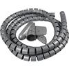 MOCNT 16mm Spiarle Guaina Cavi Flessibile Raccogli Cavo Raccogli Spiralato Avvolgi Cavo Manicotti Protezione Ordinato Tubo Guaina Filo di Gestione Nascondere Grigio 3 Metri