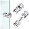 Mixxiula 2 Paia Pomello per Porta in Vetro per Doccia, Maniglie per Box Doccia Plata | Manopole per Porte in Vetro, Lega di Alluminio+Cromato, Maniglie Ricambio Rotondo, per Box Doccia, Vetrine e Porte Scorrevoli
