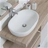 Inbagno Lavabo da Appoggio in Ceramica L.61,5 x P.42,5 x H.14.5 cm Bianco Lucido - Lavandino da appoggio - Lavello - Lavamani