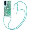 SNCLET Custodia per Honor 90 Lite con Cordino Glitter Sabbie Mobili Liquido Custodia Cordino a Tracolla Cordino Regolabile Lanyard Necklace Sottile Morbido Silicone Custodia per Honor 90 Lite,Verde