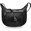 Quenchy London Borsa A Mano Da Donna In Morbida Pelle Nera - A Tracolla o A Spalla - 5 Tasche Con Cerniera - 2 Scomparti Con Zip - Tasca Porta Ombrello - Donna Di Medie Dimensioni QL174K