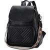 VASCHY Zaino Donna,Zainetto Donna Pelle Borsa Zaino Donna Elegante Zaini da Donna Piccolo Zainetti Donna Zaino da Viaggio/Lavoro/Scuola/Università Nero