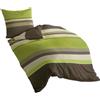 Bierbaum Wohnen 4630_13 Lenzuola in Flanella di qualità 135x200 cm (Copripiumino) + 80x80 cm (Federa), Colore: Verde Mela