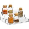 Relaxdays Organizer Portaspezie da Cucina, Scaffale Porta Spezie con 3 Ripiani a Scaletta, HLP 10,5x26x24cm, Plastica, Trasparente