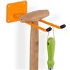 Relaxdays Gancio Porta Attrezzi da Giardino, L: 24 cm, Arancione | Appendi Accessori Giardinaggio, Portaoggetti Officina