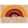 Relaxdays Zerbino in Fibra di Cocco, 40x60 cm, Scritta Hello Sunshine, Tappetino Interni e Esterni Antiscivolo, Colorato