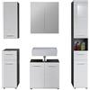 trendteam smart living Line Bad:Ko.Sardegna Rauchsilber Melamin,Fr.Weiß Hochglanz Tiefzieh,Badkombination Arredamenti, Bianco, Taglia unica