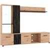 milani home PAULIE - parete attrezzata soggiorno quattro ante moderna minimal in legno
