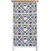 Rebecca Mobili Cassettiera, Mobile Bagno 4 Cassetti, Legno Chiaro Bianco Blu, Stile Moderno, per Ingresso Bagno - Misure: 76 x 40 x 30 cm (HxLxP) - Art. RE6499