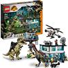 LEGO 76949 Jurassic World l'Attacco del Giganotosauro e del Terizinosauro, con 6 Minifigure e 2 Dinosauri Giocattolo, Giochi per Bambini dai 9 Anni