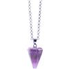 NILUXE DESIGN - Pendente Pendolo Pietra Naturale Catena In Acciaio Inossidabile - Collana Pendolo Pietra Energetica Pietra Semipreziosa Pietra Curativa - Pendente Punta Pietra(Quarzo bianco)