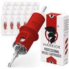WARRIOR Red Cartucce Aghi Tatuaggi Professionale Sterilizzate con Eo Gas Tattoo Needle Cartridge Round Liner 20 pcs Acciaio Chirurgico Usa e Getta Trucco Permanente Sopracciglio (0.20mm-0603RL)