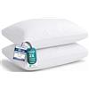 Utopia Bedding Cuscini Letto (Set di 2), 40 x 80 cm Guanciali Letto Coppia - Tessuto spazzolato con Fibra di Poliestere 3D - Morbida e Traspirante Cuscini (Bianco)