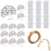 DHWEKU 12pz Sacchetti Iuta Bomboniere Confetti 12x9cm & 12 Ciondolo Albero della Vita Sacchetti Bustine IutaNastro Raso Sachetti Iuta per Confetti Bomboniere Comunione Battesimo Nascita Matrimonio