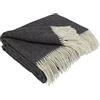 LYHome Plaid Cashmere con Lana Merinos - Coperta Invernale, Copriletto per Letto Divano, Singolo Matrimoniale Mezza Stagione, Coperte Morbida (140 x 200 cm | Grigio Scuro - Bianco A spina di pesce)