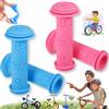Weploda 2 Paia 22mm Manopole Gomma Antiscivolo Bambino, Maniglie per Biciclette Bambini, Gomma Manopole Bicicletta Bambini, Coprimanubrio per Bambini, per Balance Bikes, Bici per Bambini (Rosa Blu)