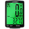 Lixada Computer da Bicicletta Senza Fili Multifunzionale Schermo LCD da 2,8 Pollici Contachilometri Bici IPX6 Impermeabile Temperatura Misurabile con Staffa per Il Ciclismo