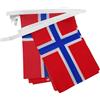 AZ FLAG Ghirlanda 6 Metri 20 Bandiere Norvegia 21x15cm, Bandiera Norvegese 15 x 21 cm - Festone Bandierine