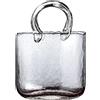 Generic Vaso per borsetta, vaso in vetro a forma di borsa, vaso in vetro trasparente con manici, vaso da borsa con ciotola per pesci, vaso a bocca larga, decorazione elegante e sofisticata