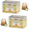 Apicoltura Brezzo Sweet Herbs® | Tisana Limone Zenzero e Tè Verde | Infuso Biologico Digestivo Limone, Zenzero, Tè Verde - 2 x 20 Filtri in Singole Bustine