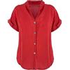 JOPHY & CO. Camicia da Donna Basic con Scollo a V Manica Kimono Camicetta Viscosa Classico Estiva e Confortevole cod.7147 (XL, Rosso)