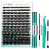 GEMERRY Ciglia Finte Ciuffetti Kit Extension Ciglia 60D D Curl 10-18mm | Lash Cluster Kit con Bond and Seal Pinzette er Uso Personale a Casa Ciglia a Grappolo Extension Ciglia Kit