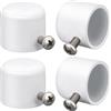 AHANDMAKER 4 Tappi Terminali per Aste da Tende da Finestra in Ferro Con Vite, 2,2 cm di Diametro, Bianco