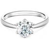 Springlight ✦ Regali per donne Anello in argento sterling S925 con diamante Moissanite 0,5 ct/1 ct/2 ct di colore D purezza VVS1 anello rotondo di Moissanite per fidanzamento regali di nozze., Argento